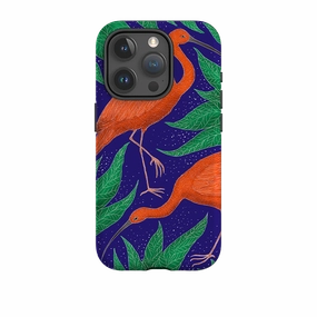 Non slip grip Vivid Gradient iPhone Tough Case - Scarlet Ibis By Catherine Rowe