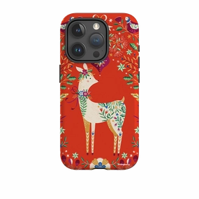 iPhone Tough Case - Deer III By Ali Brookes Soft Layered Design Minimal Edge