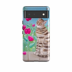 Google Tough Case -  Cat Floral By Mary Stubberfield Durable Pattern Texture Modern Accessory