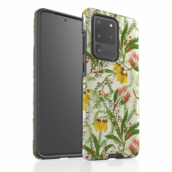 Samsung Tough Case - Kowhai And Bottle Brush By Katherine Quinn Ultra Slim Glossy Texture Layer