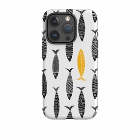High protection iPhone Case - Black and Gold Sardines