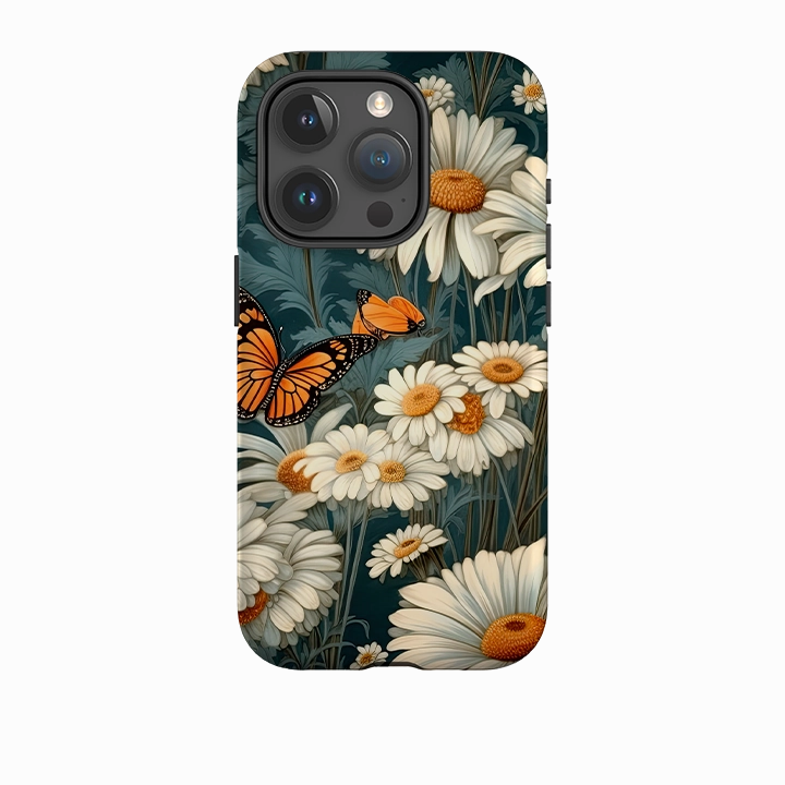 iPhone Case - Butterfly Daisies II Flexible Detail Design