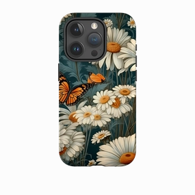 iPhone Case - Butterfly Daisies II Elegant Craft