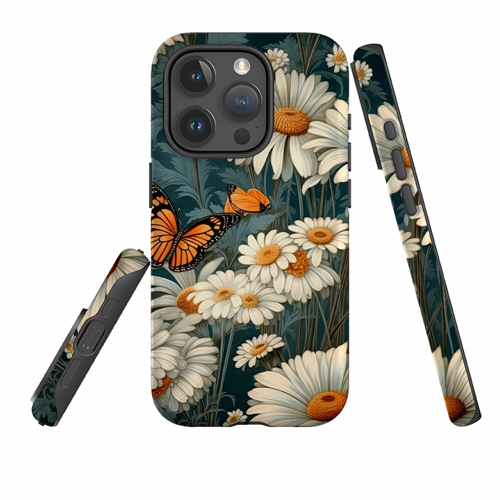 iPhone Case - Butterfly Daisies II Durable Protection Layer Outdoor Protection