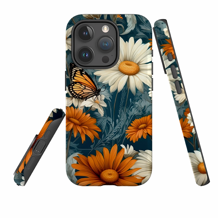 iPhone Case - Butterfly Daisies Glossy Pattern