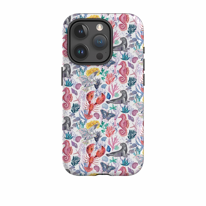 iPhone Case - Coastline Pattern-B By Emma Frances Grant Hard Edge Hybrid Frame
