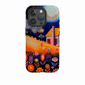 iPhone Case - Folk Art House I Soft Touch Vivid Gradient