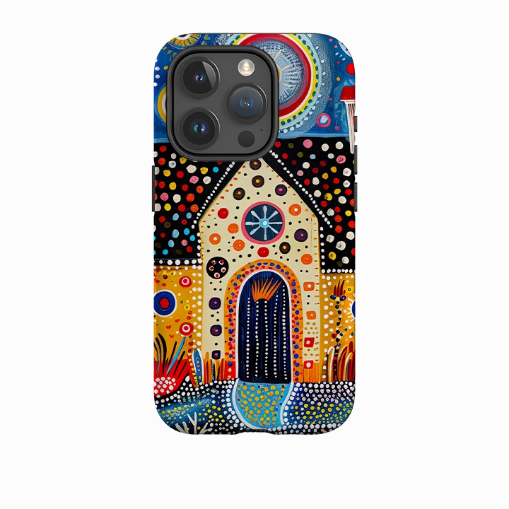 iPhone Case - Folk Art House IX Minimal Texture Patterned Design