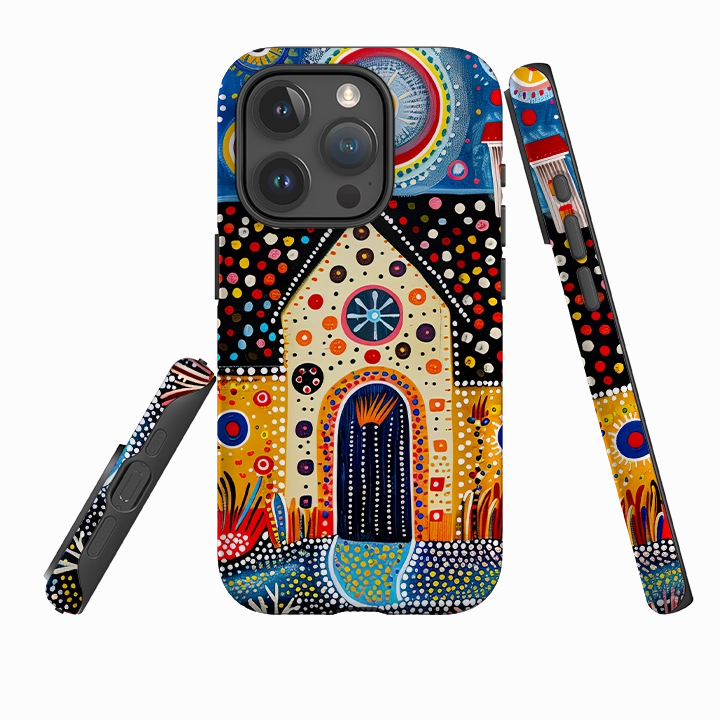 Clear Frame iPhone Case - Folk Art House IX