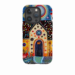 iPhone Case - Folk Art House IX Minimal Texture Patterned Design