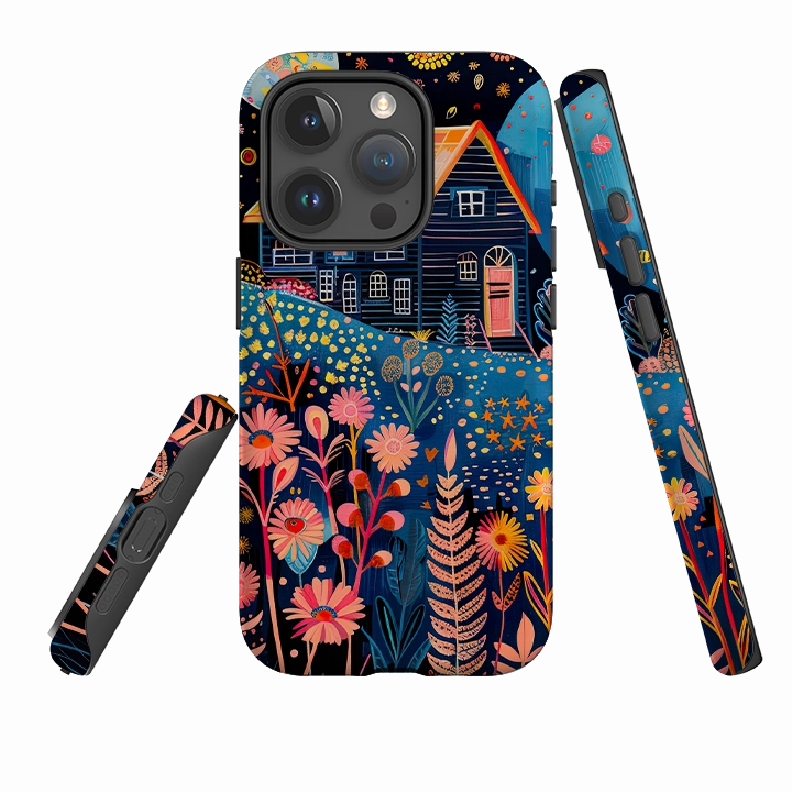iPhone Case - Folk Art House V Comfort Design Layer Pocket Friendly