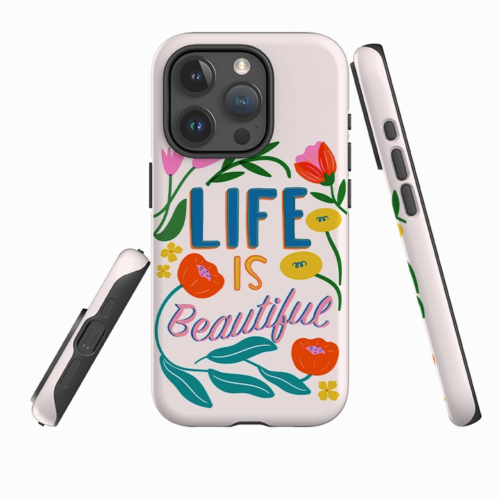 Strong protection Stylish Cover iPhone Case - Life Is Beautiful