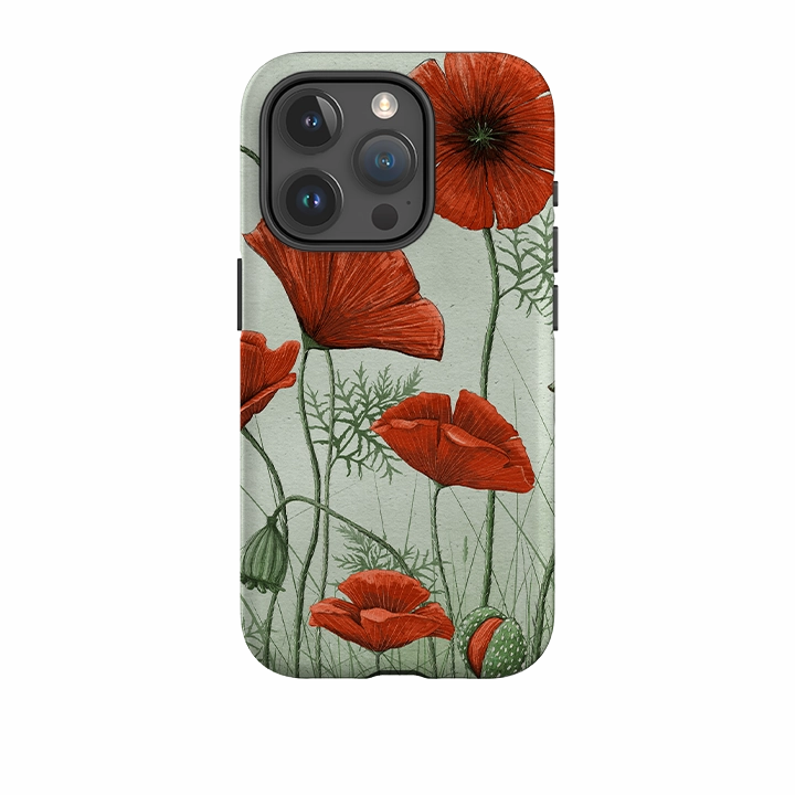 Soft Surface Trendy Detailing iPhone Case - Poppies By Maja Lindberg