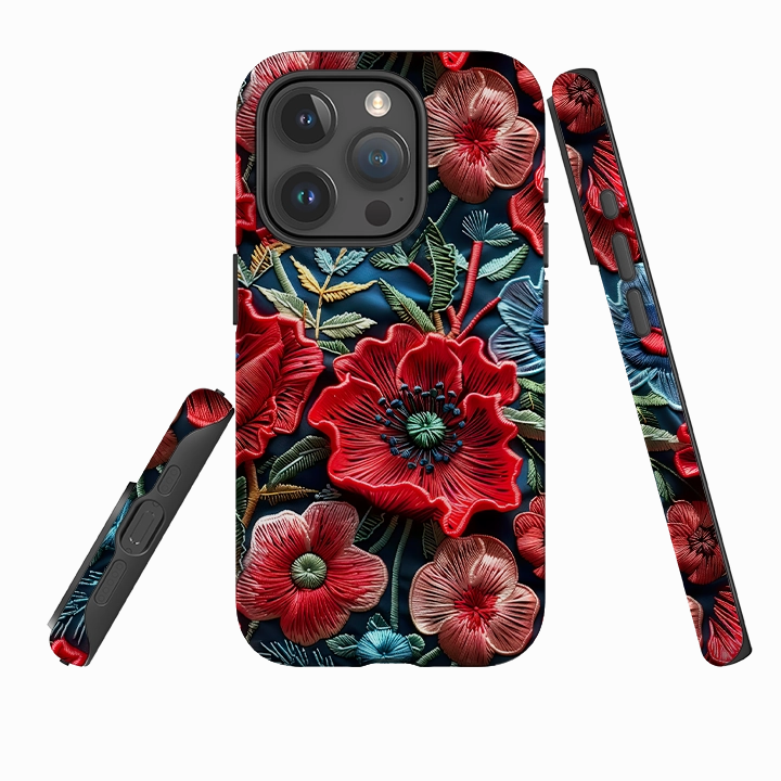 Textured Surface iPhone Case - Poppy Love II