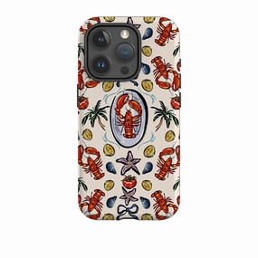 iPhone Case - Seafood and Palm Trees Smooth Layer Slim Profiled