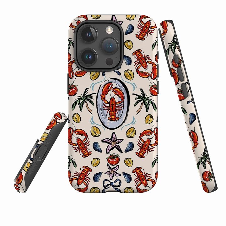 Protective Fit iPhone Case - Seafood and Palm Trees