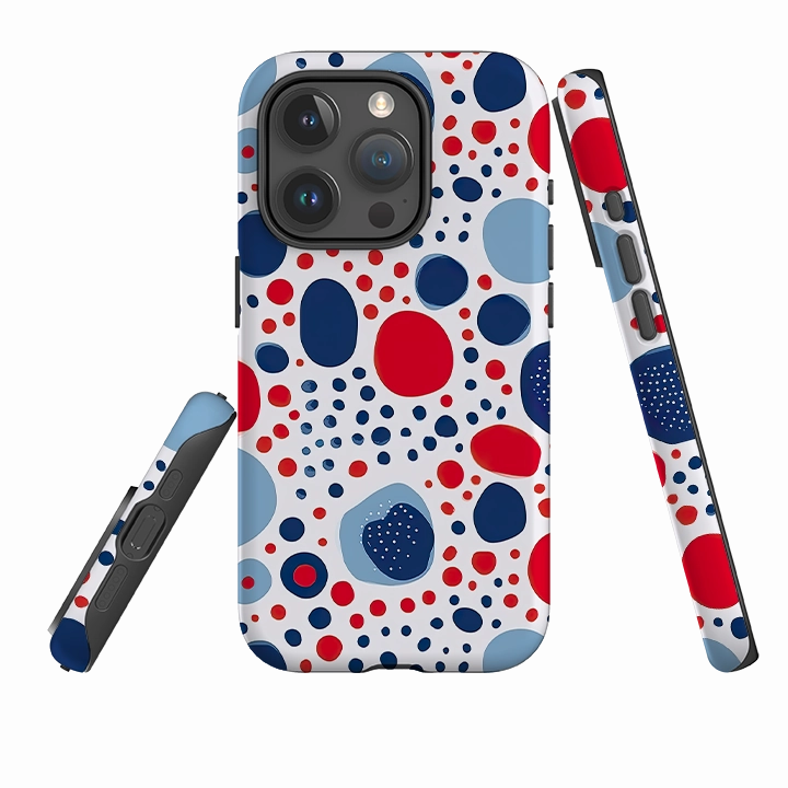 Durable Build Quality Smooth Coating iPhone Case - Space Polka Dots III
