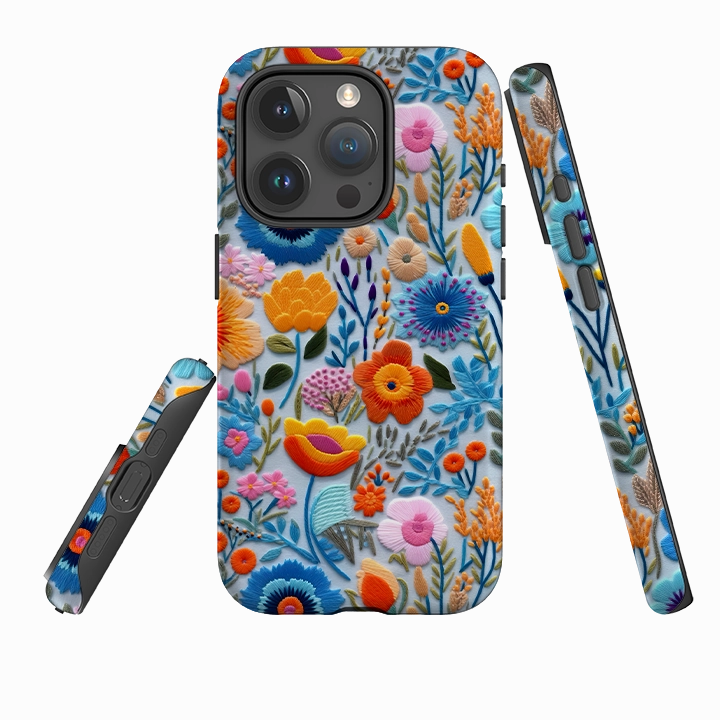 Rugged Pattern Design Comfort grip design iPhone Case - Spring Petals II