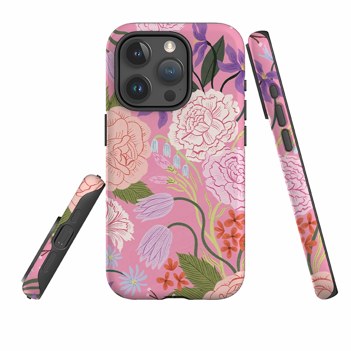 Creative Pattern Polished Layer iPhone Tough Case - All Over Blooms By Meghann Rader