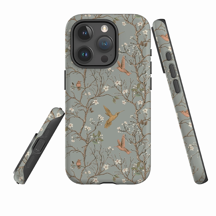Minimal Detail Colorful Pattern iPhone Tough Case - Autumn Birds II