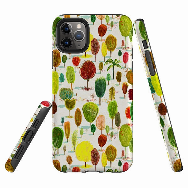 Drop Defense Gloss Finish Design iPhone Tough Case - Autumn In The Arboretum By Katherine Quinn