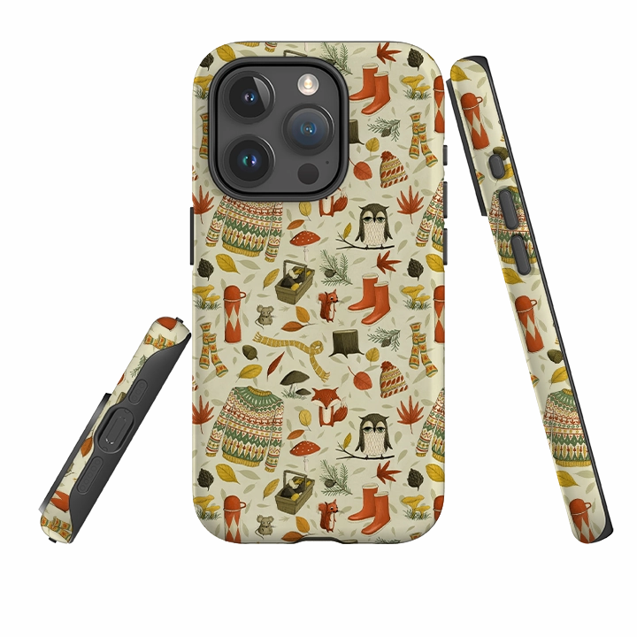 iPhone Tough Case - Autumn Pattern By Maja Lindberg Impact Resistant Strong Surface