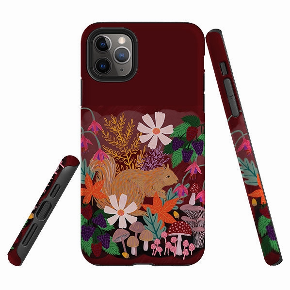 Travel Friendly Protective Texture Layer iPhone Tough Case - Autumn Squirrel By Lee Foster Wilson