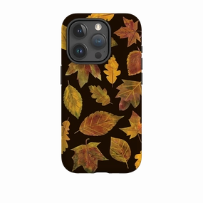 iPhone Tough Case - Autumn Textured Leaves By Tracey English Durable Layer