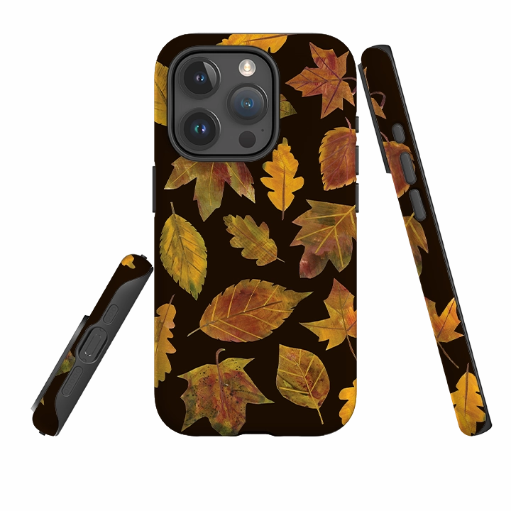 iPhone Tough Case - Autumn Textured Leaves By Tracey English Rugged Texture Modern Touch