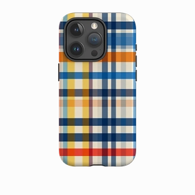 iPhone Tough Case - Barcelona Gingham Durable Build Quality Daily Durability