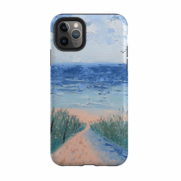 Lightweight texture Rugged Surface Build iPhone Tough Case - Beach Path By Mary Stubberfield