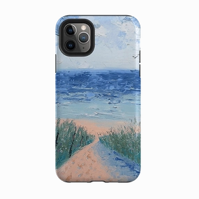 Lightweight texture Rugged Surface Build iPhone Tough Case - Beach Path By Mary Stubberfield