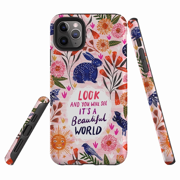 iPhone Tough Case - Beautiful World By Lee Foster Wilson Comfort Feel Trendy Design
