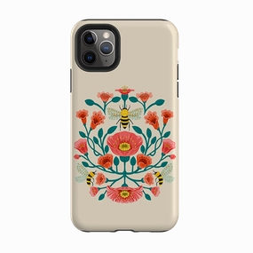 iPhone Tough Case - Bee Floral By Nina Pace Luxury Build
