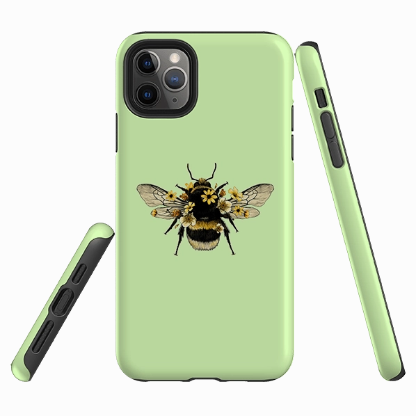 Sleek Edge Design Everyday Fit iPhone Tough Case - Bee I Mint