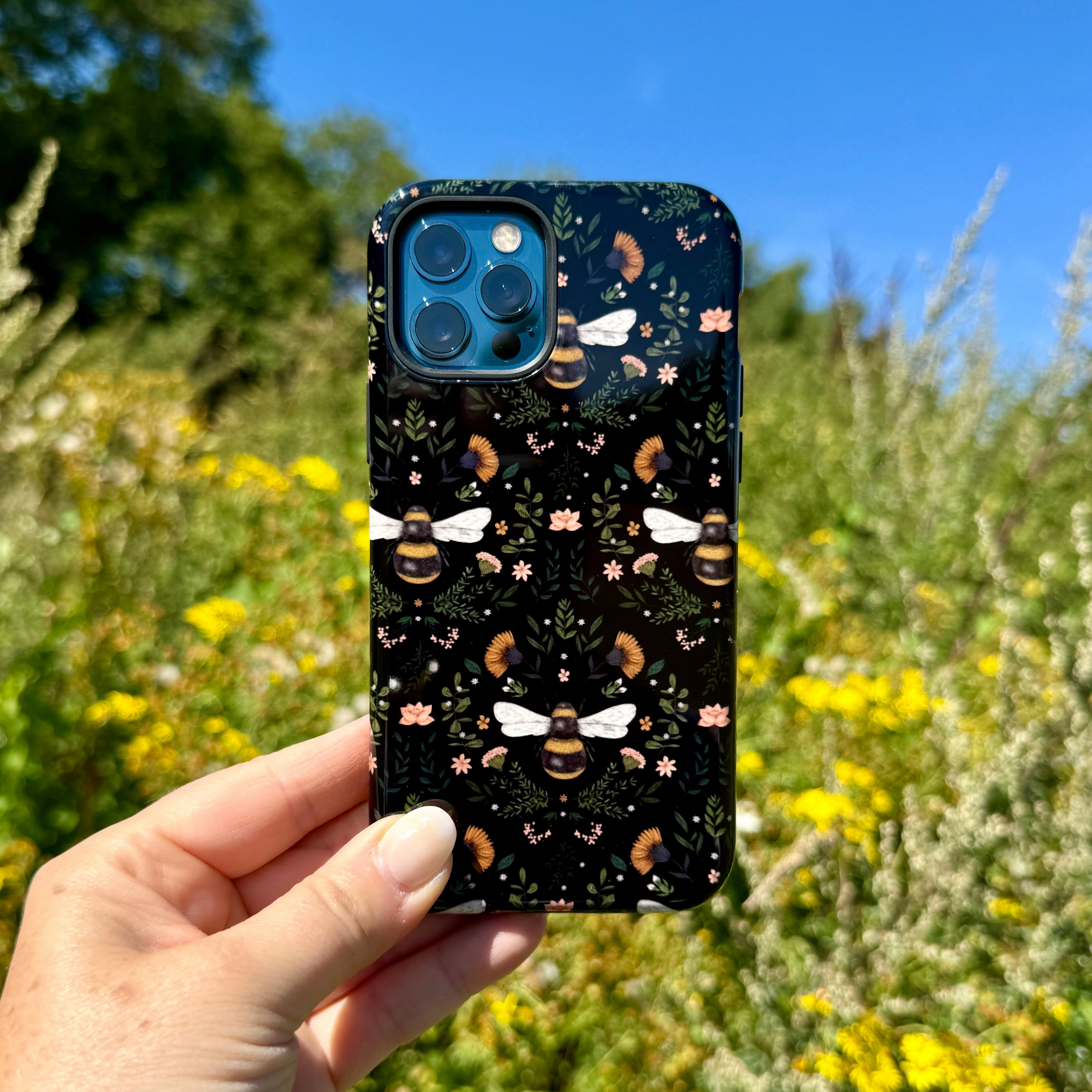 iPhone Tough Case - Bees By Jade Mosinski Textured Grip Luxury Style