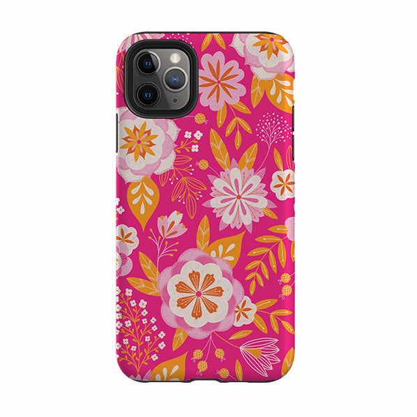 iPhone Tough Case - Big Bold Blooms Pink By Jenny Zemanek Compact Pattern