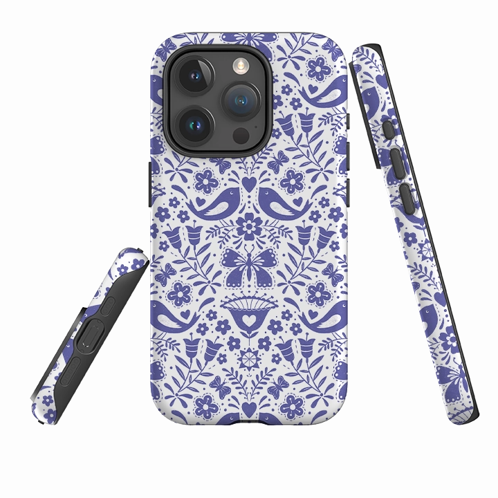 iPhone Tough Case - Bird Pattern III By Suzy Taylor soft look Comfort Style