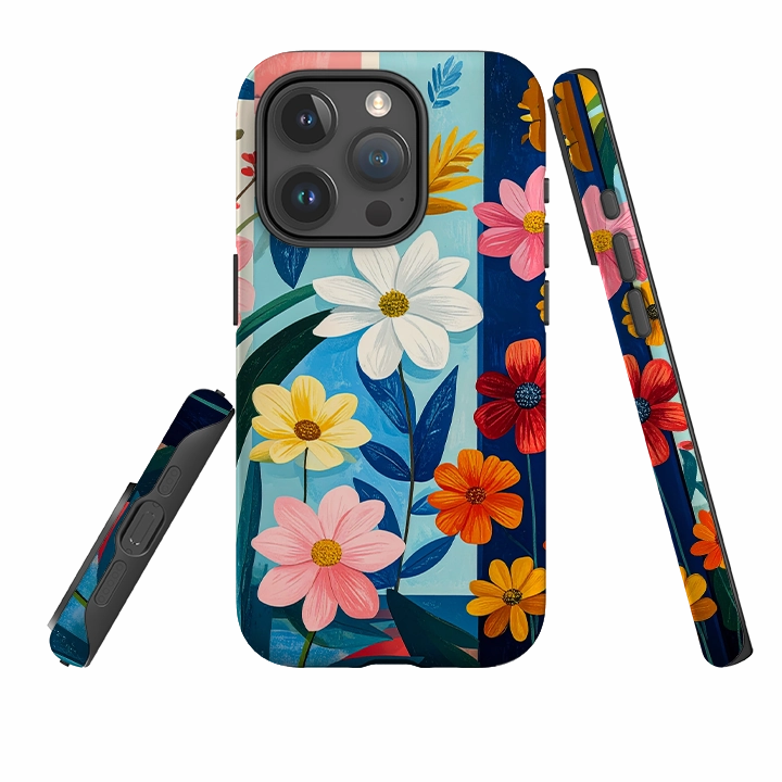 iPhone Tough Case - Bloom Floral Polished Texture Elegant Edge