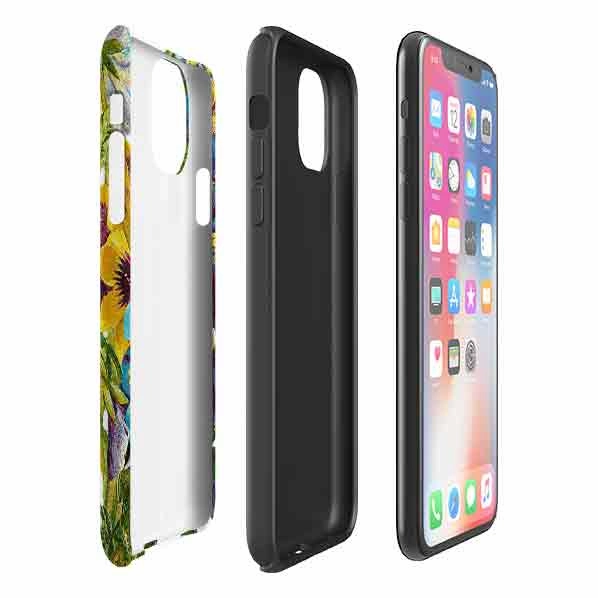 iPhone Tough Case - Blue Garden dust protection