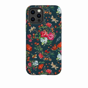 Rugged Surface Durable Design Texture iPhone Tough Case - Blue Roses By Caroline Bonne Muller