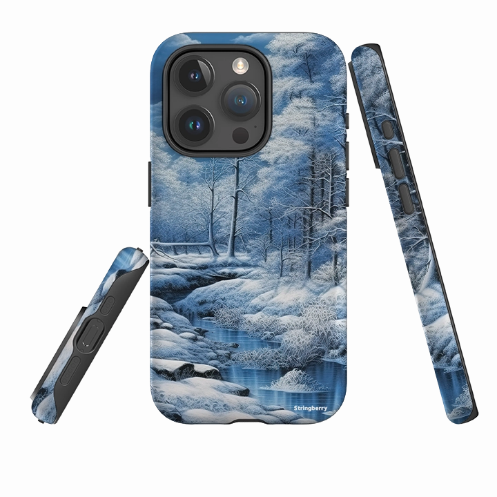 Recyclable Material Durable Coating iPhone Tough Case - Blue Winter