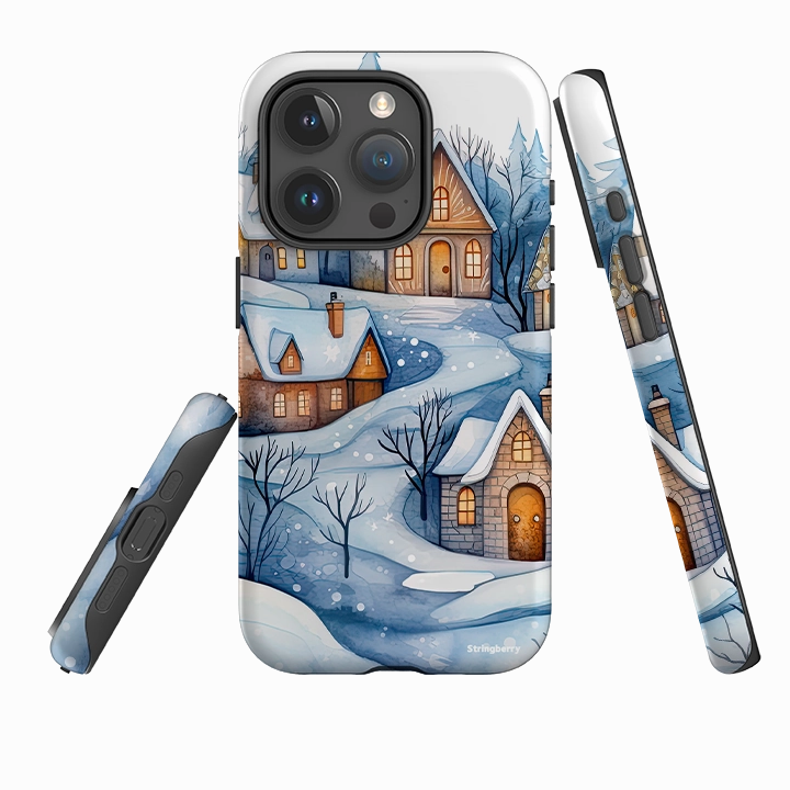 iPhone Tough Case - Blue Winterland Enhanced Durability Premium Surface Texture