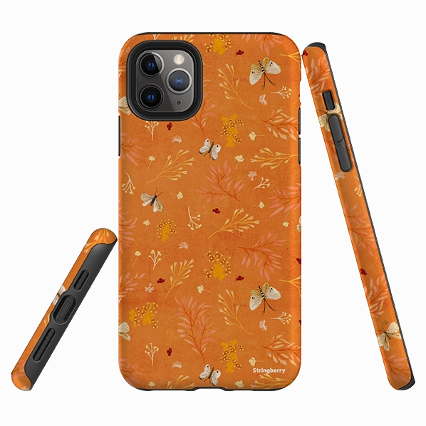 iPhone Tough Case - Blush Floral Orange By Katherine Quinn Ergonomic Texture