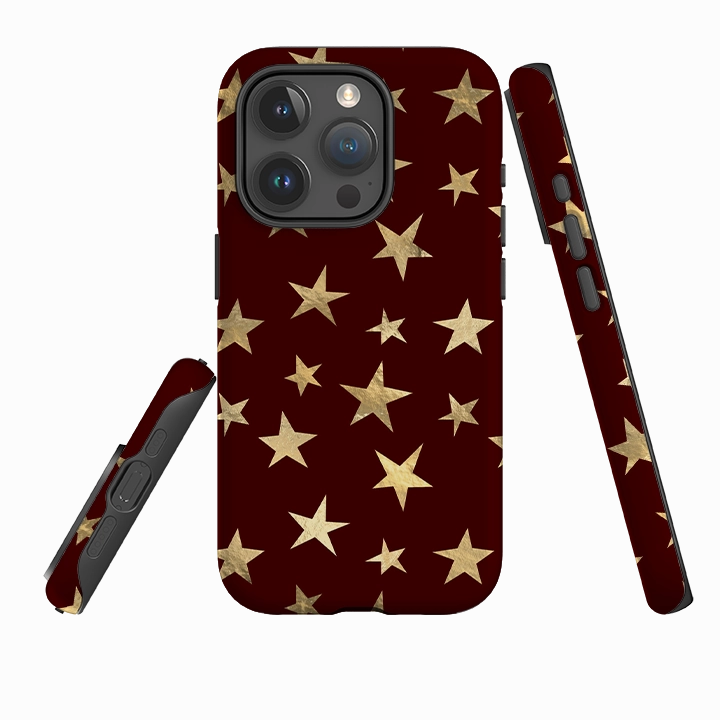 Smooth Craft iPhone Tough Case - Brown and Gold Stars