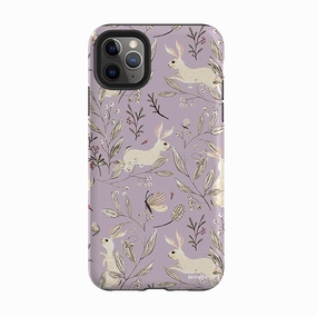 Resistant Layer iPhone Tough Case - Bunnies Mauve By Katherine Quinn