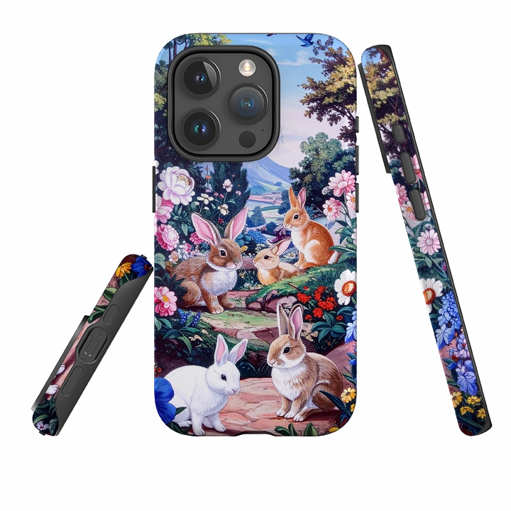iPhone Tough Case - Bunny Wonderland Hybrid Grip Finish