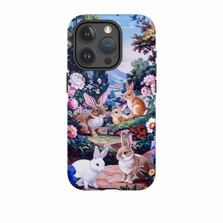 Glossy Texture Refined Texture iPhone Tough Case - Bunny Wonderland