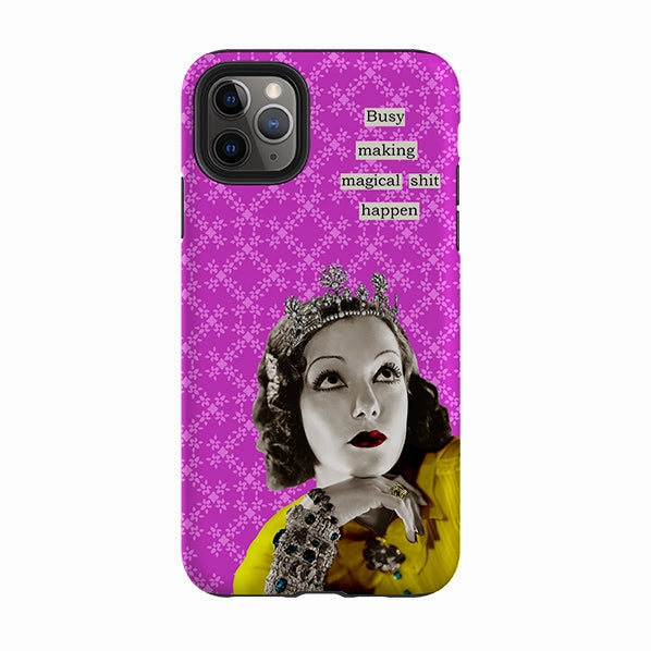 Matte Pattern Stylish Detail iPhone Tough Case - Busy Making Magical Sh-t Happen By Clare Jordan