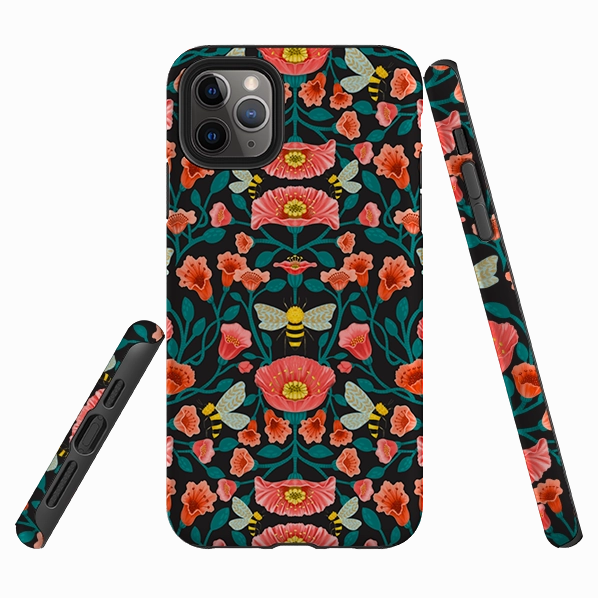 iPhone Tough Case - Buzz Floral By Nina Pace Refined Pattern Protective Form Texture